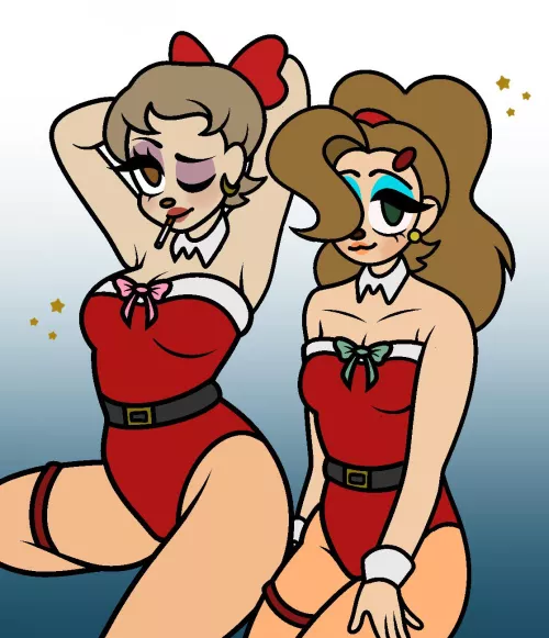 Festive Janet and Odette! 🎁 by polybambino