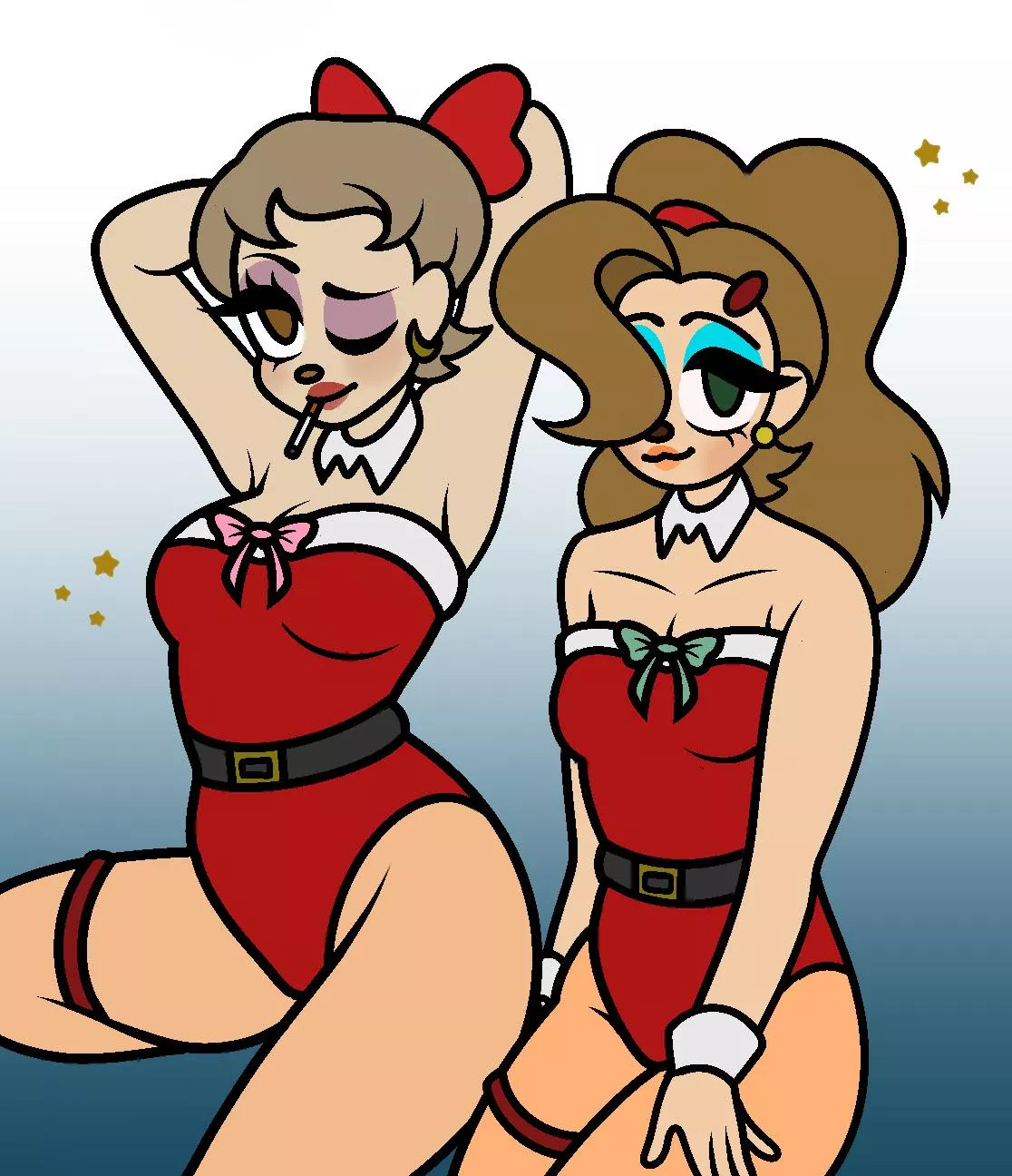 Festive Janet and Odette! 🎁 posted by polybambino