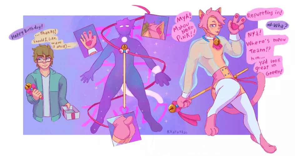 [Magical Boy/Anthro] Mahou Neko Pink by Klaraklao by JudithNeff