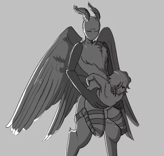 mothman and emo guy by seraphimcum