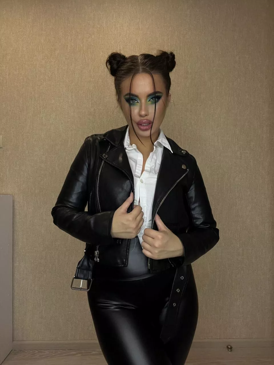 Naughty girl in leather. posted by Silver-WhisperSilver