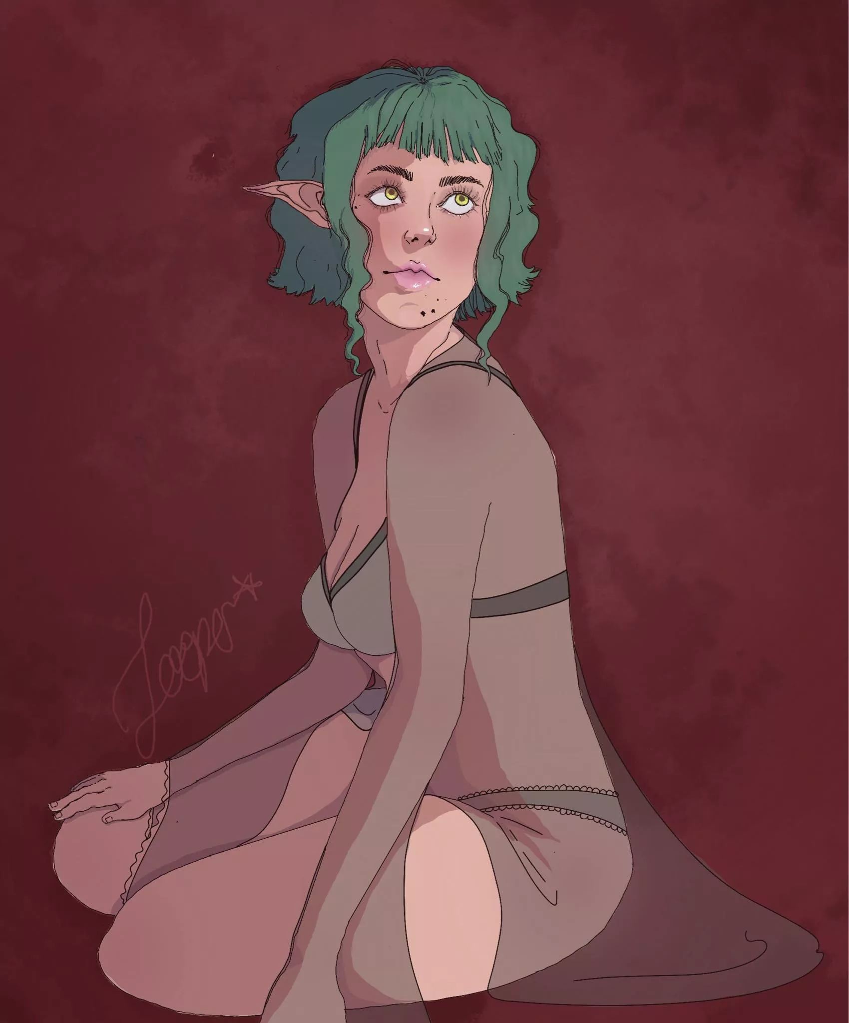 OC Beautiful Elf by MizzLoop posted by MyWifeDrawsPorn