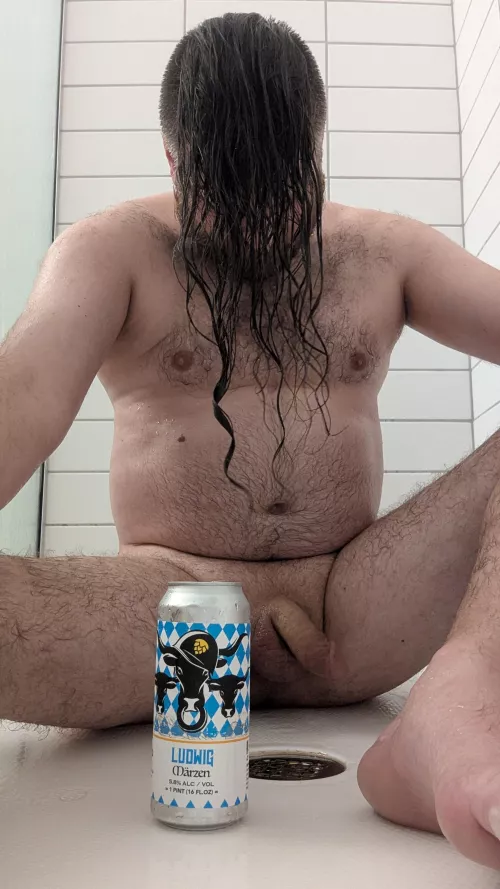 Post-concert shower beer. To tired to stand. by nodoxxpleez