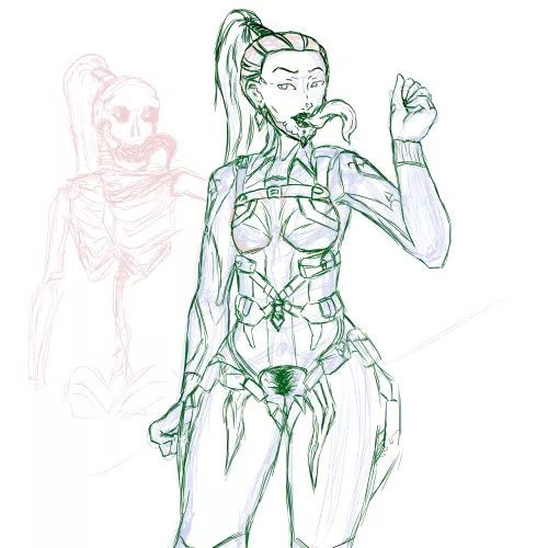 WIP. Eleanor / Nyx offers you a French kiss by Queasy_Math9259