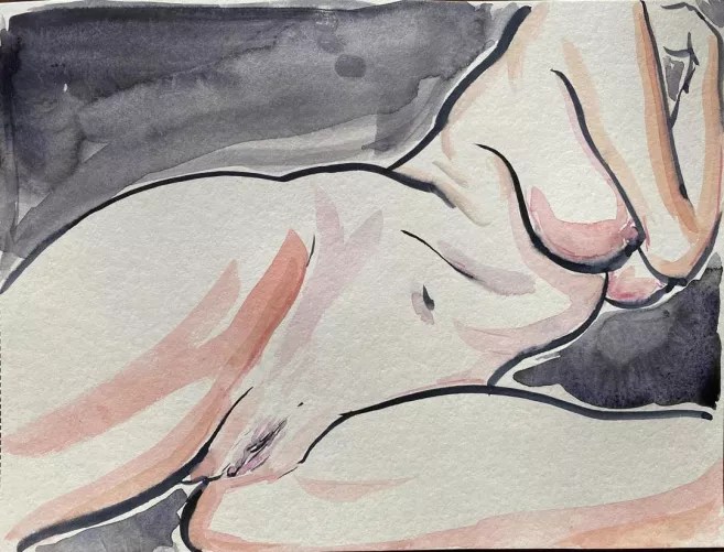 Stretch, watercolor by me by mfshinji