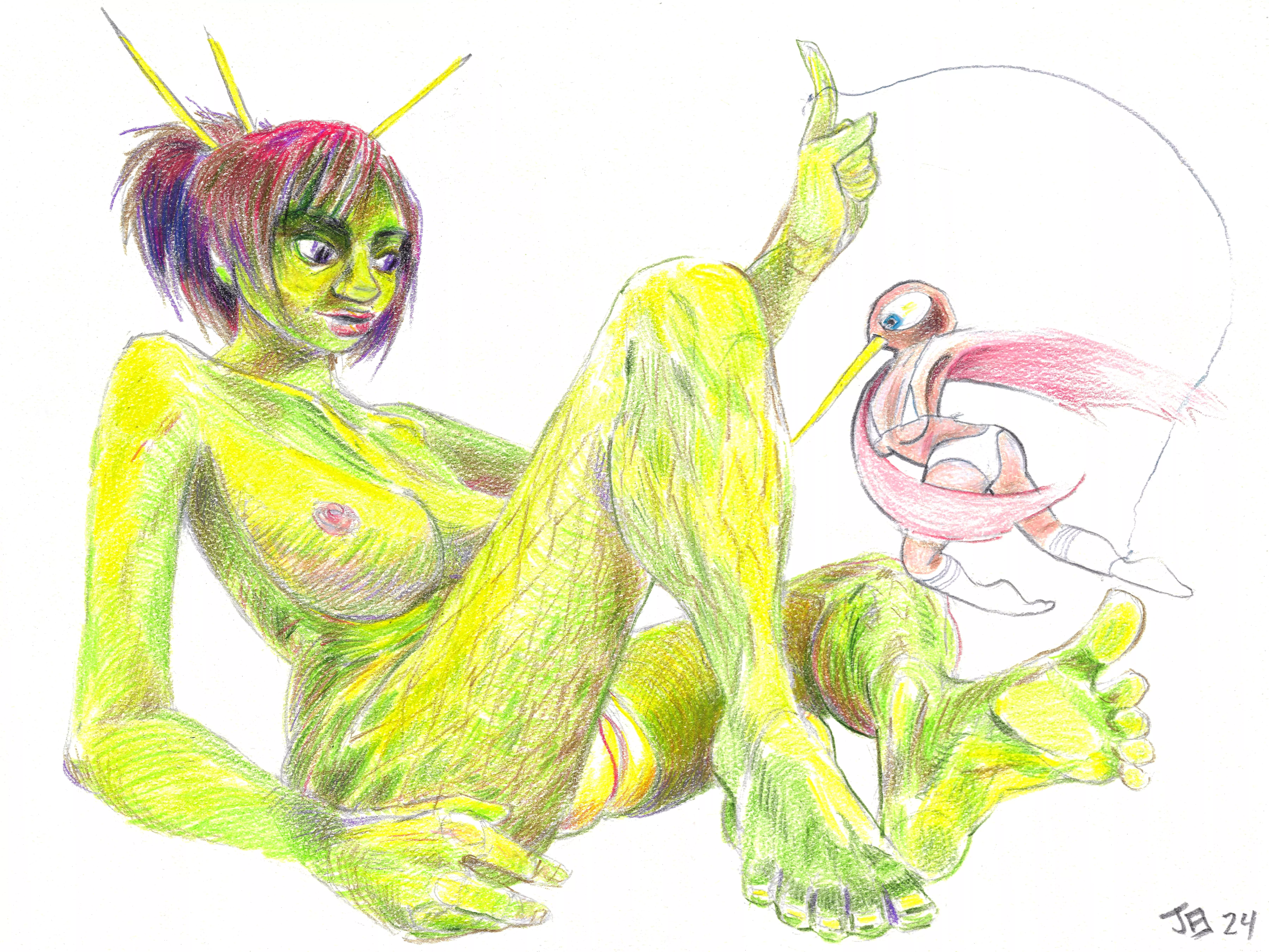 Just finished this saucy commission for u/ChescaD of their characters, Alex and Gale.  posted by nuancemble