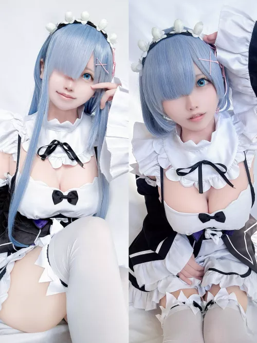 @konominato40 Long haired and Short haired Rem Cosplay by Pwnagepancakes