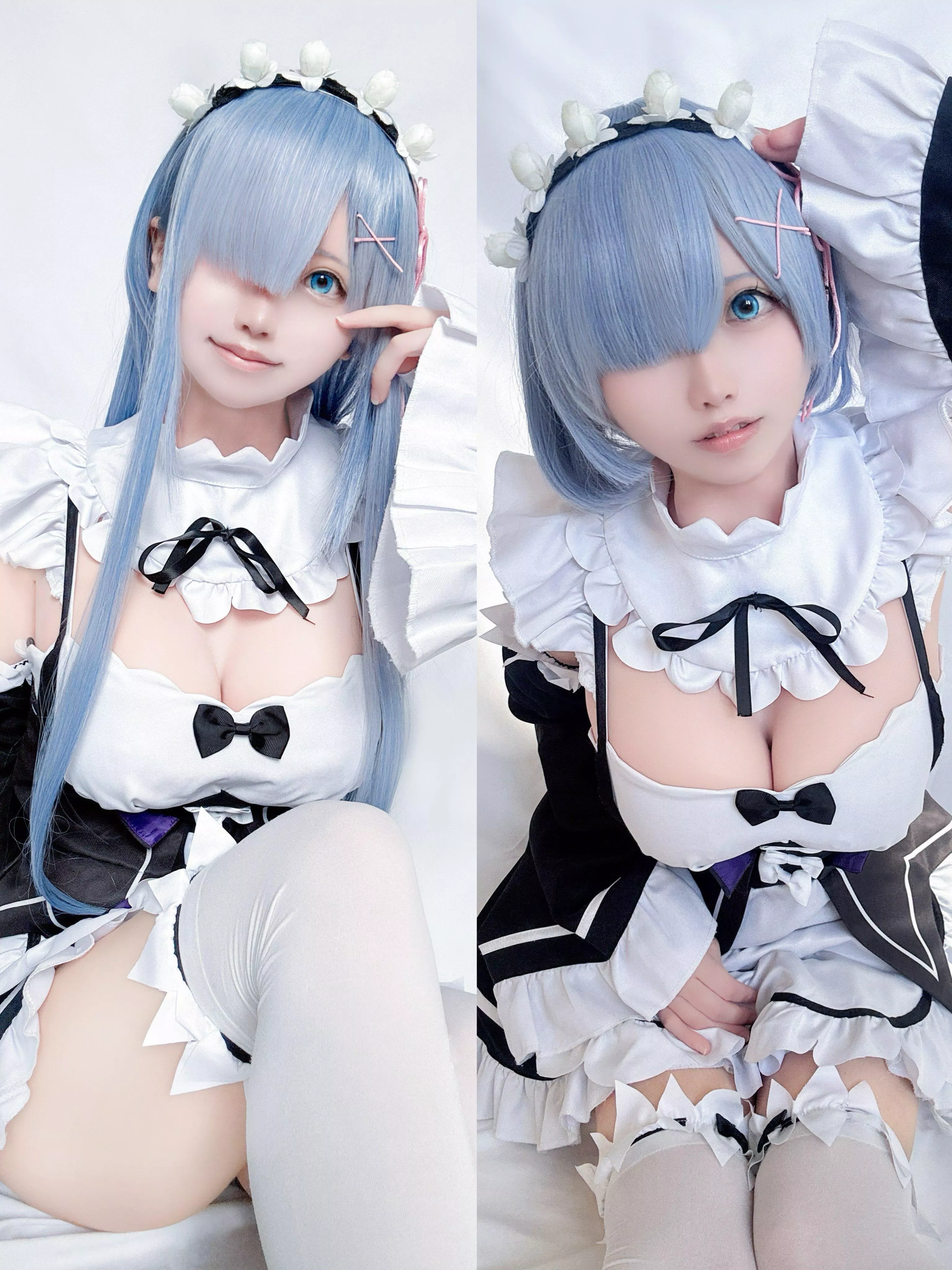 @konominato40 Long haired and Short haired Rem Cosplay posted by Pwnagepancakes