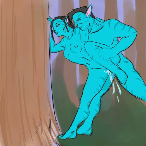 Na'vi girl gets filled with cum in the forest (Exwolf85) by NastinaX