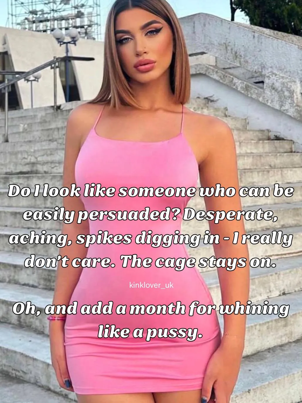 She’ll never relent. Perhaps it’s her cruelty that secretly you love? posted by kinklover_uk