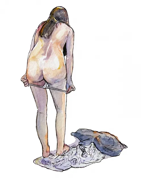 Undressing (commission) by me by boxyban