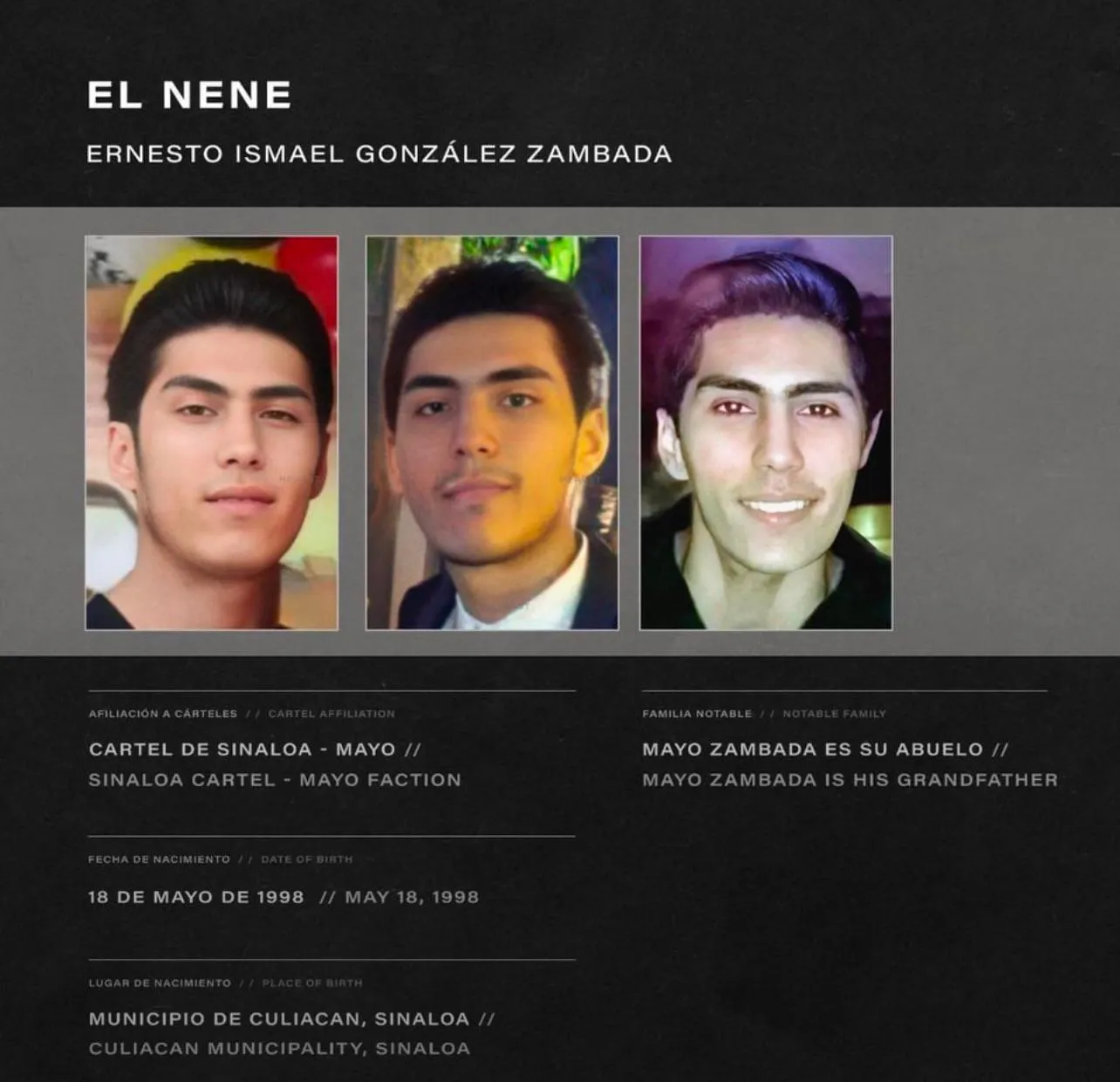 Ernesto Ismael González Zambada (Ex-Partner of Maria Fernanda Guzman father of her child / grandson of El Mayo Zambada) posted by AgreeableYogurt2093