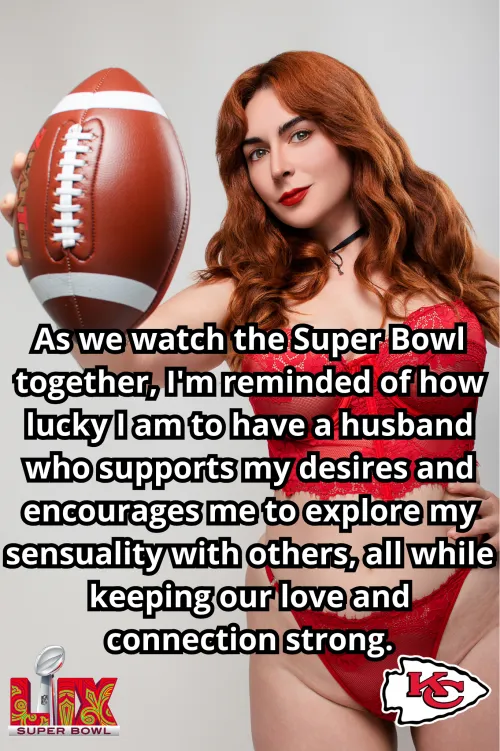 Just like the Super Bowl teams work together towards a common goal, our relationship is a team effort, where we support each other's desires and boundaries, and I get to enjoy being a hotwife with his full encouragement and love. [No Imagefap] by MaiaRedhood