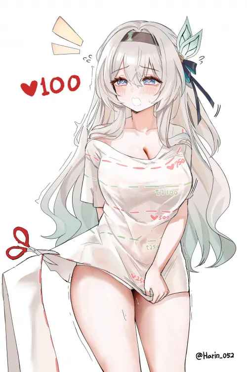 Slowly cutting Firefly's clothes [Honkai: Star Rail] by marxsander2016