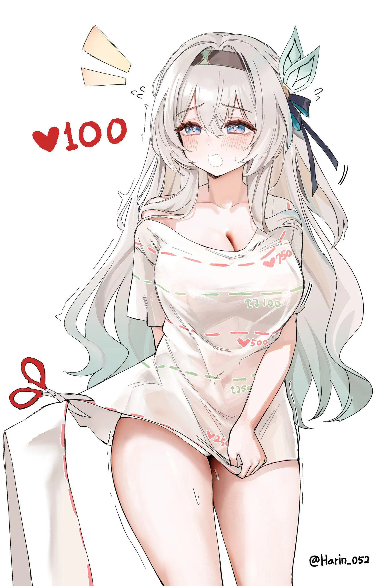 Slowly cutting Firefly's clothes [Honkai: Star Rail] posted by marxsander2016