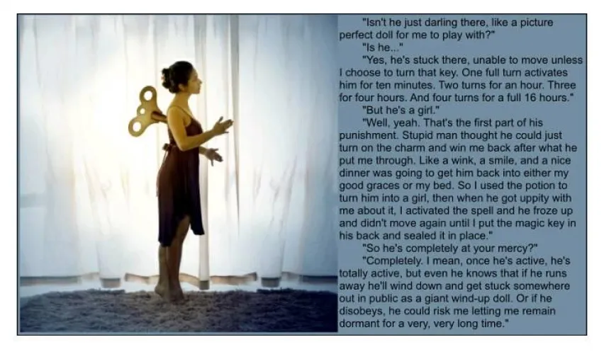 New Caption! Time Limits #dollification #dolltf #gendertransformation #inanimatetransformation #m2f #m2fcaption #m2ftransformation #magicaltransformation #revenge #stuck by AskedForTheMid0129