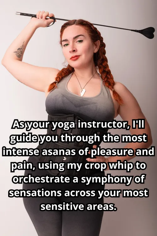 The same focus and breath control I teach in class will be essential when I have you restrained, administering precise strikes with my crop whip to your eager cock and balls. [No Imagefap] by MaiaRedhood