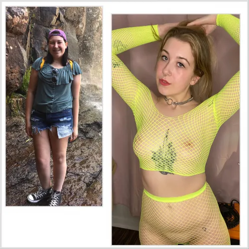 2018 vs 2024 🌼 first time posting here! excited to continue my journey 💖 any thoughts? by DomesticatedFemSub