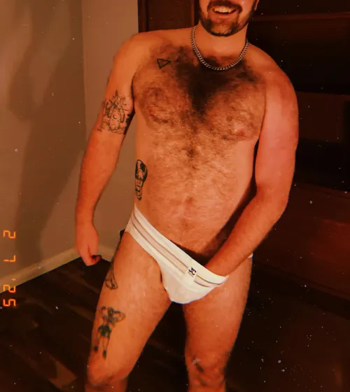 All smiles and chest hair. by PigLBC0123