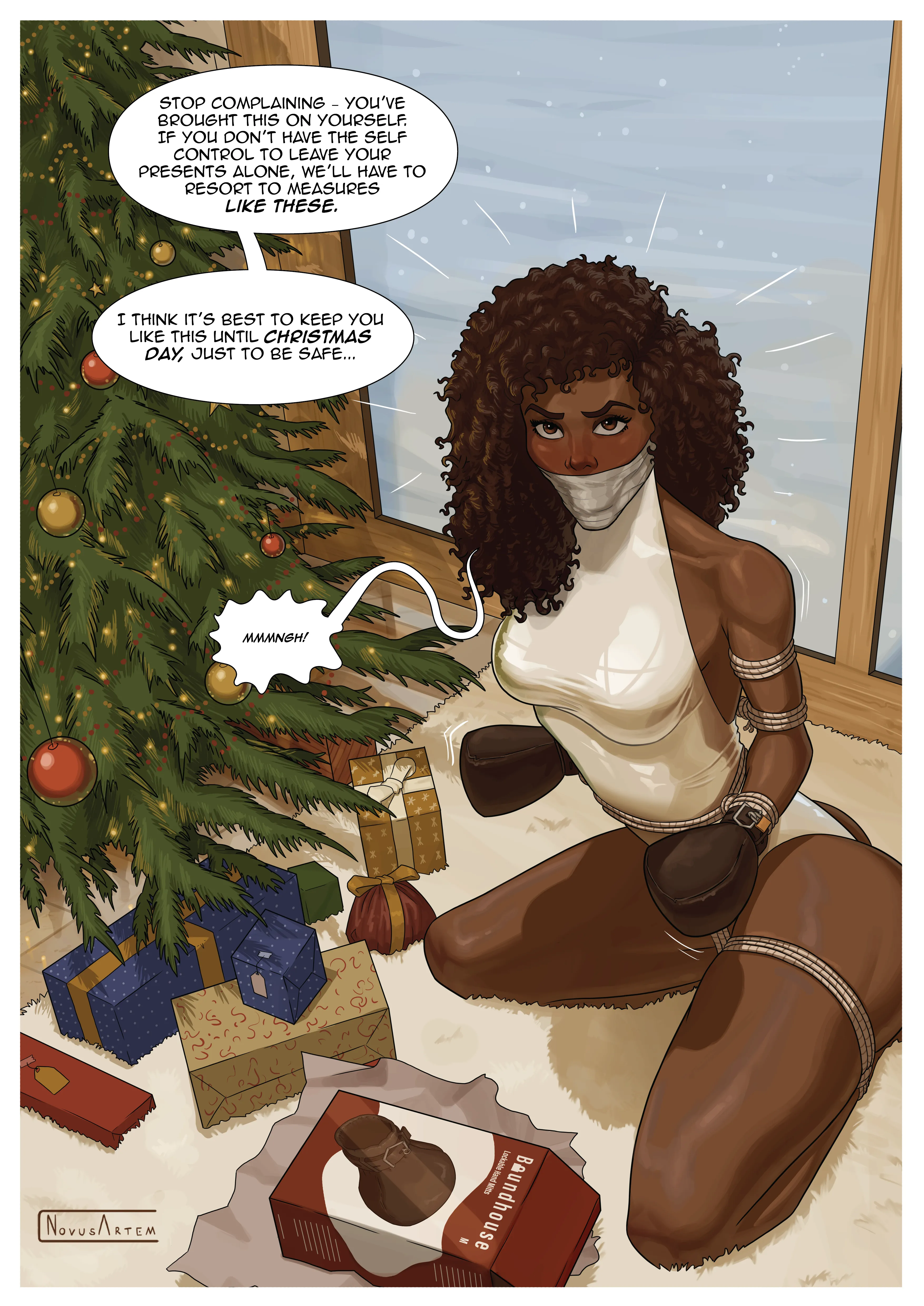 Don't go unwrapping your presents early! Or, do, if you want to end up like her. [OC] posted by NovusArtem