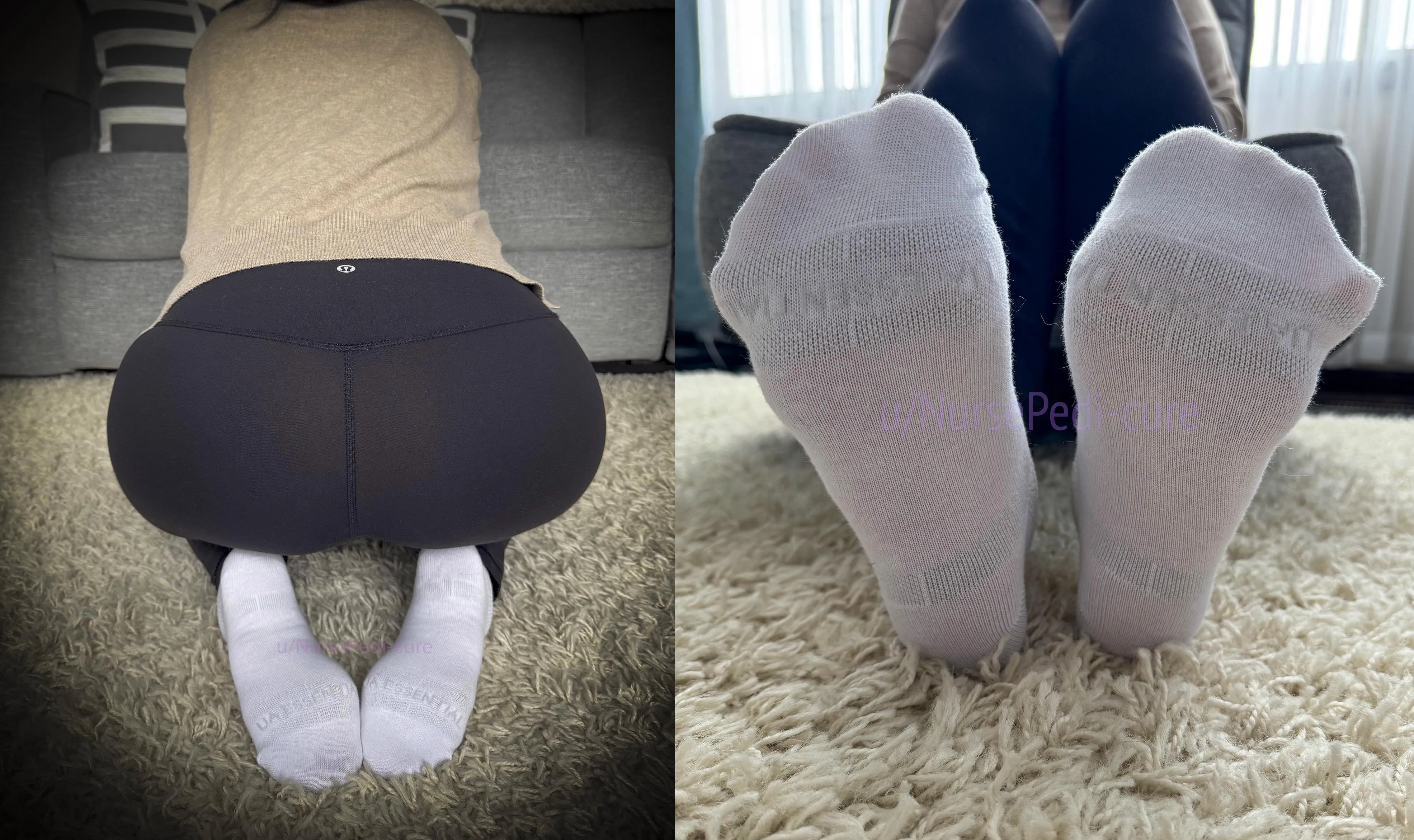 Thick booty Thursday has arrived! Love how my toes peek through these UA socks! posted by NursePedi-cure
