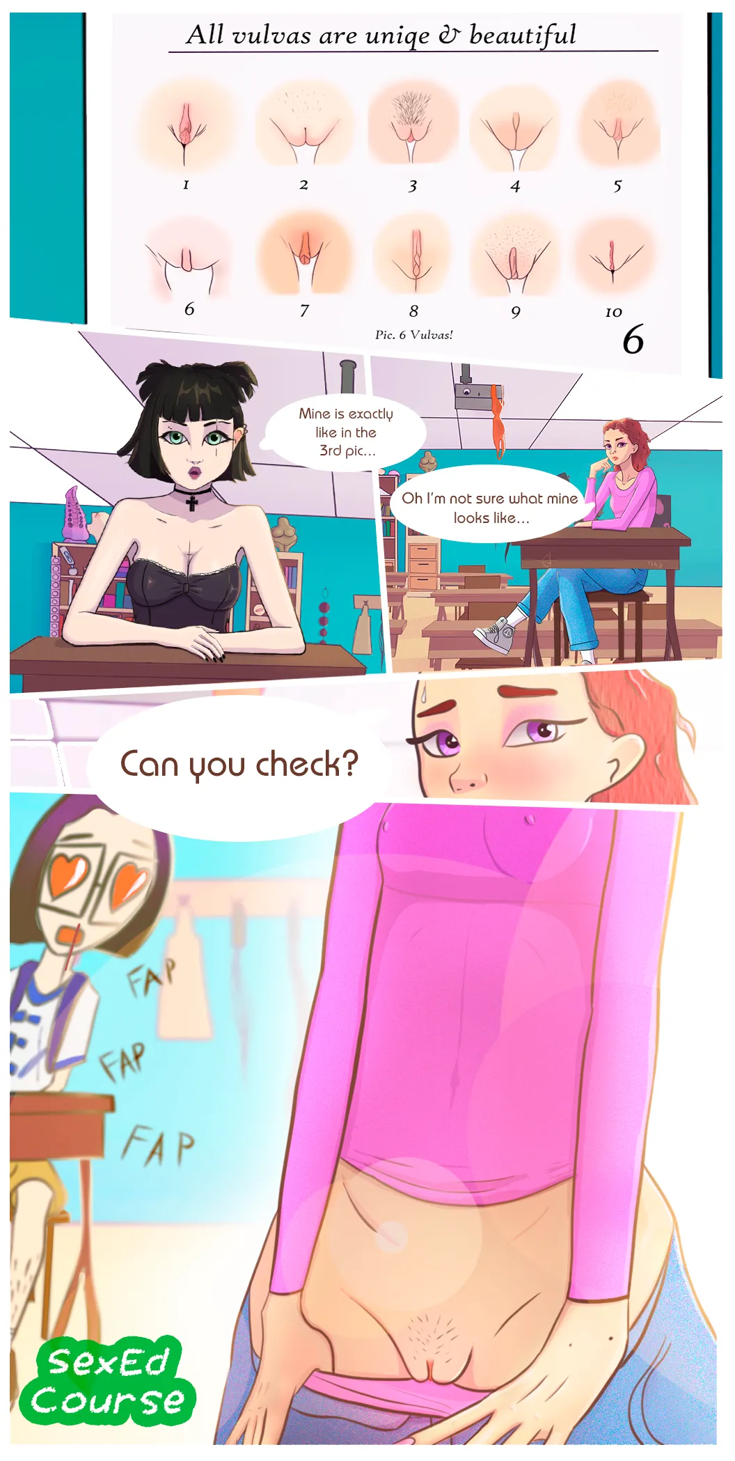 Curious what picture her pussy looks similar to[SexEd Course Chapter 1] posted by almond_raf