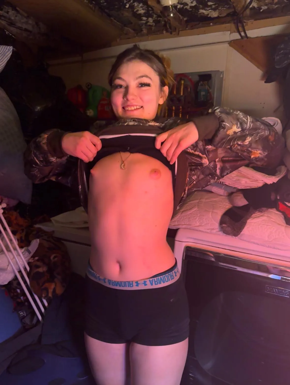 Small titties and my exes boxers... posted by realkenzielynn