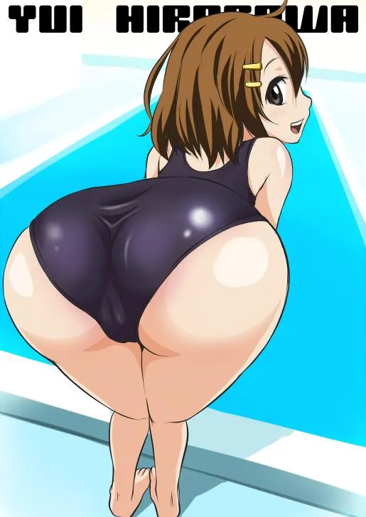 Hirasawa Yui Likes to Flaunt her Thicc Booty in School Swimsuit [K-On] (Taku-tama) posted by ecchi_neko