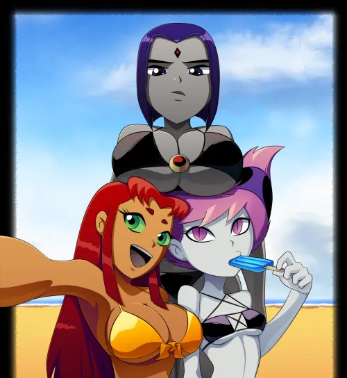 Raven, Starfire and Jinx (RavenravenRaven) by WhiteL_BLM