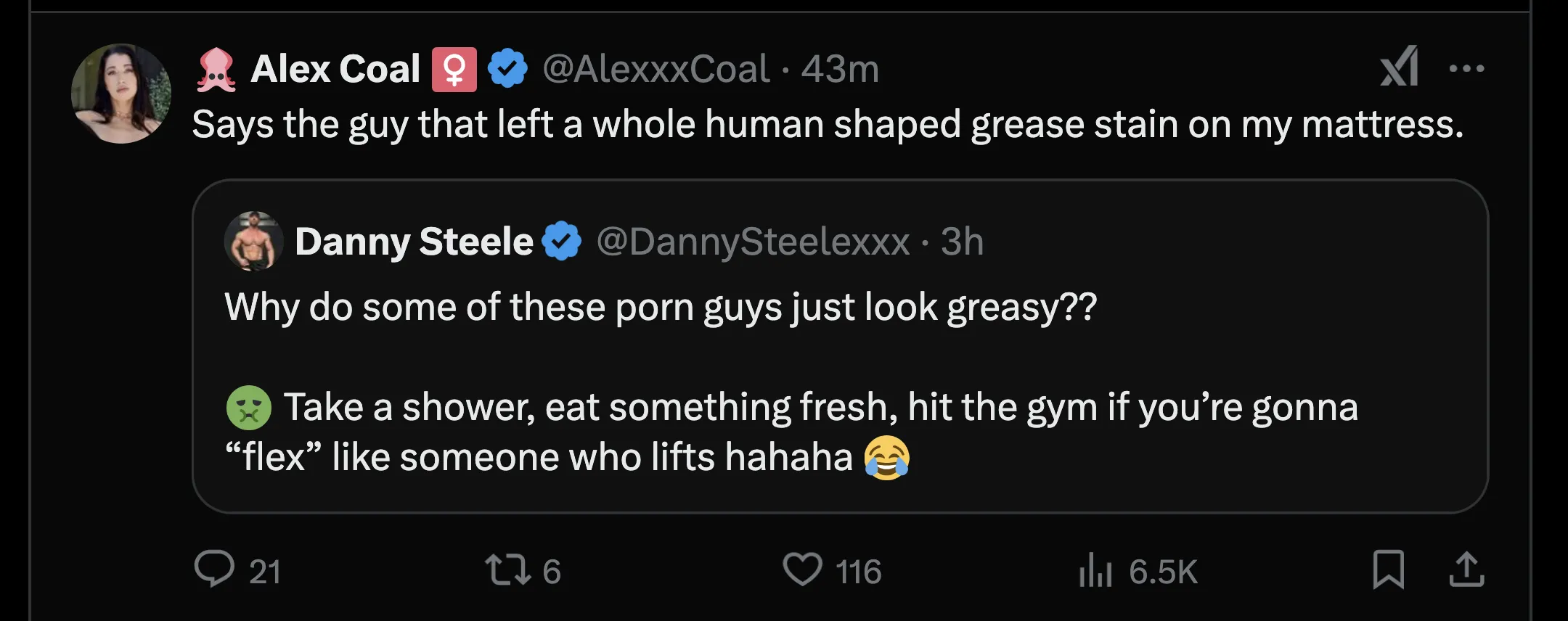 Alex Coal roasts Danny Steele posted by DSCholly