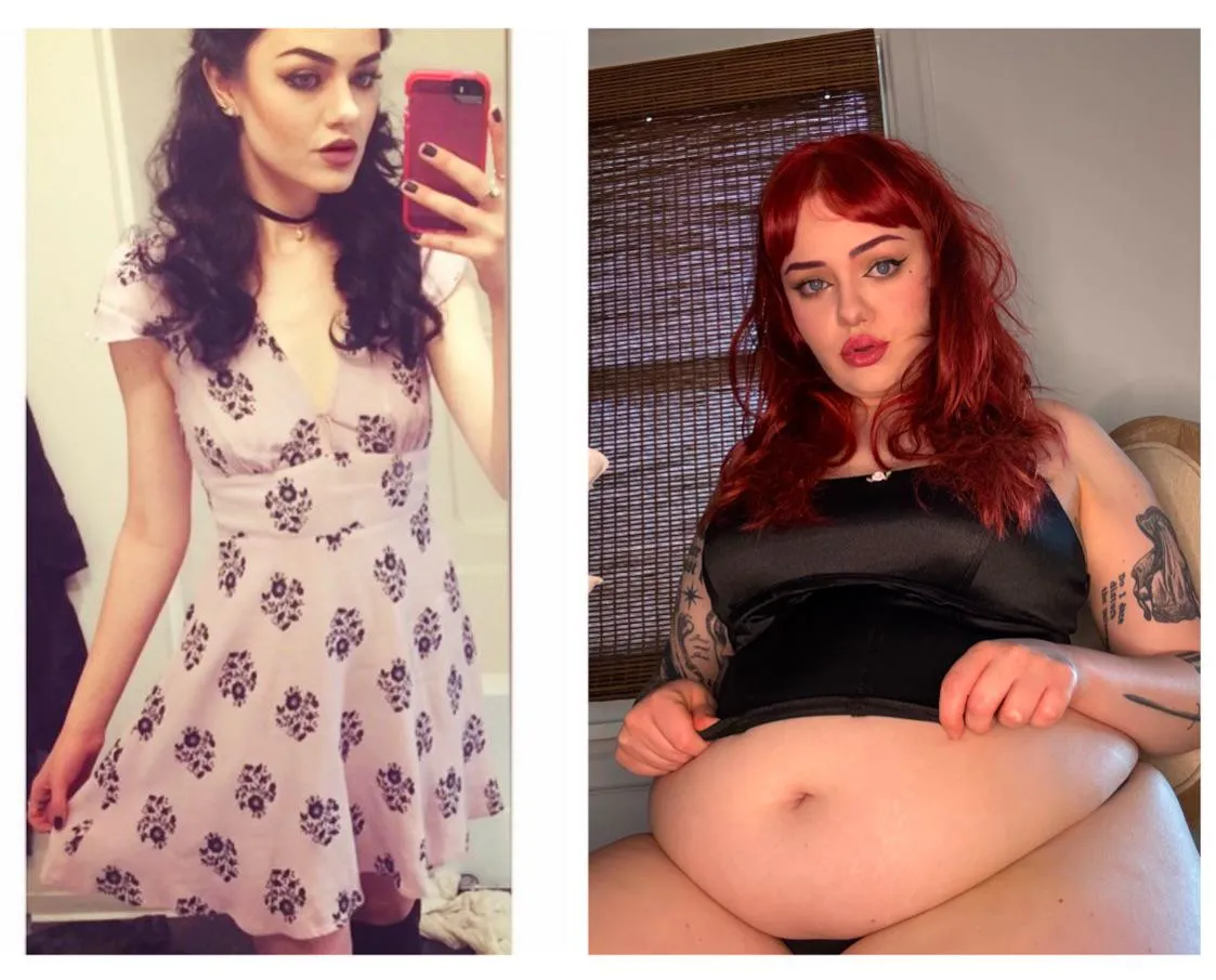 Did you miss me? 💕Model to piggy (100 lbs gained) posted by curvygothgf