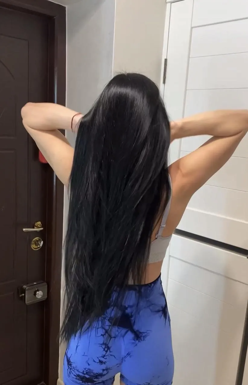 My glossy black hair posted by SweetFitnessModel