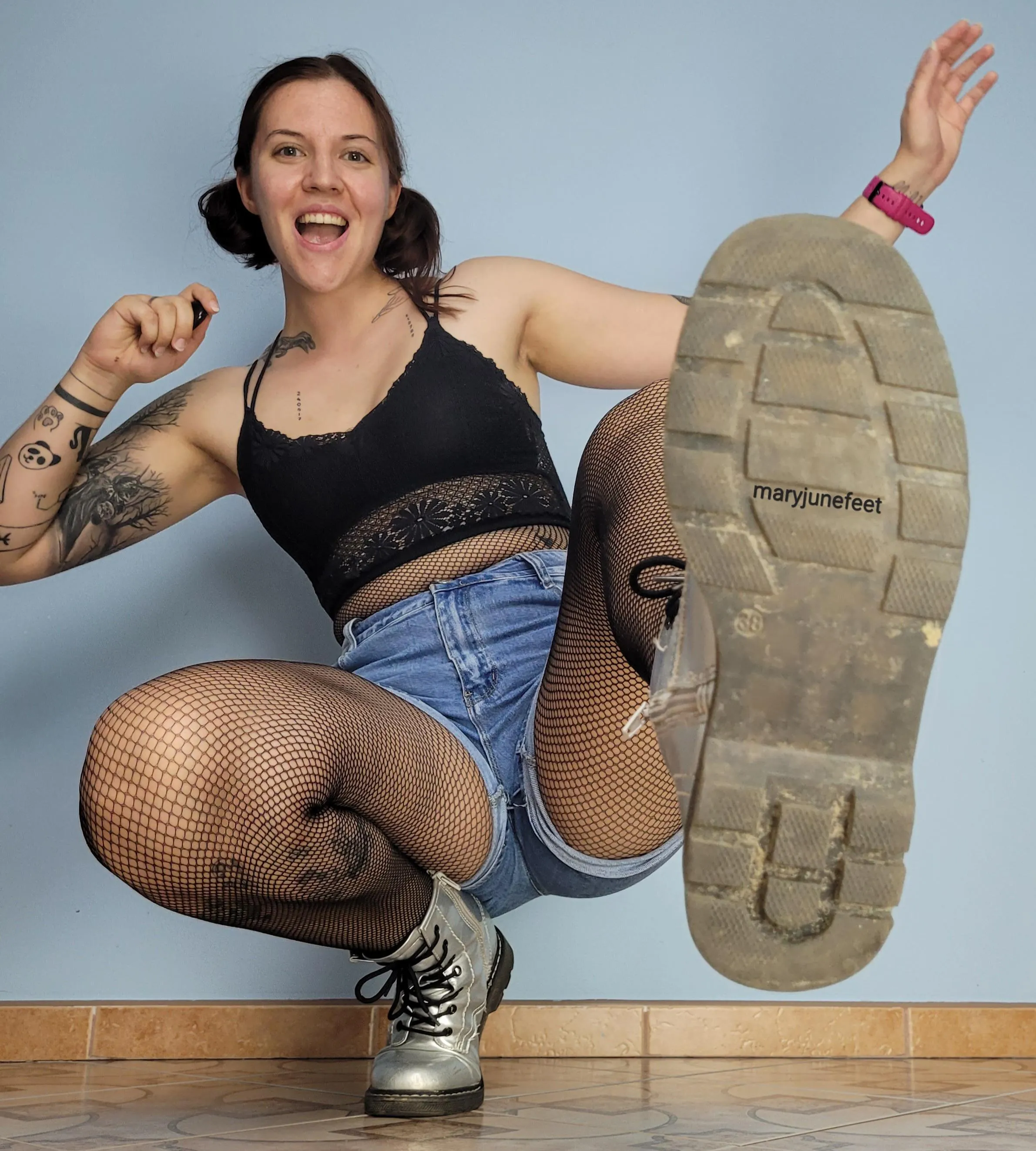 Favorite well worn silver boots!  posted by MaryJunefeet