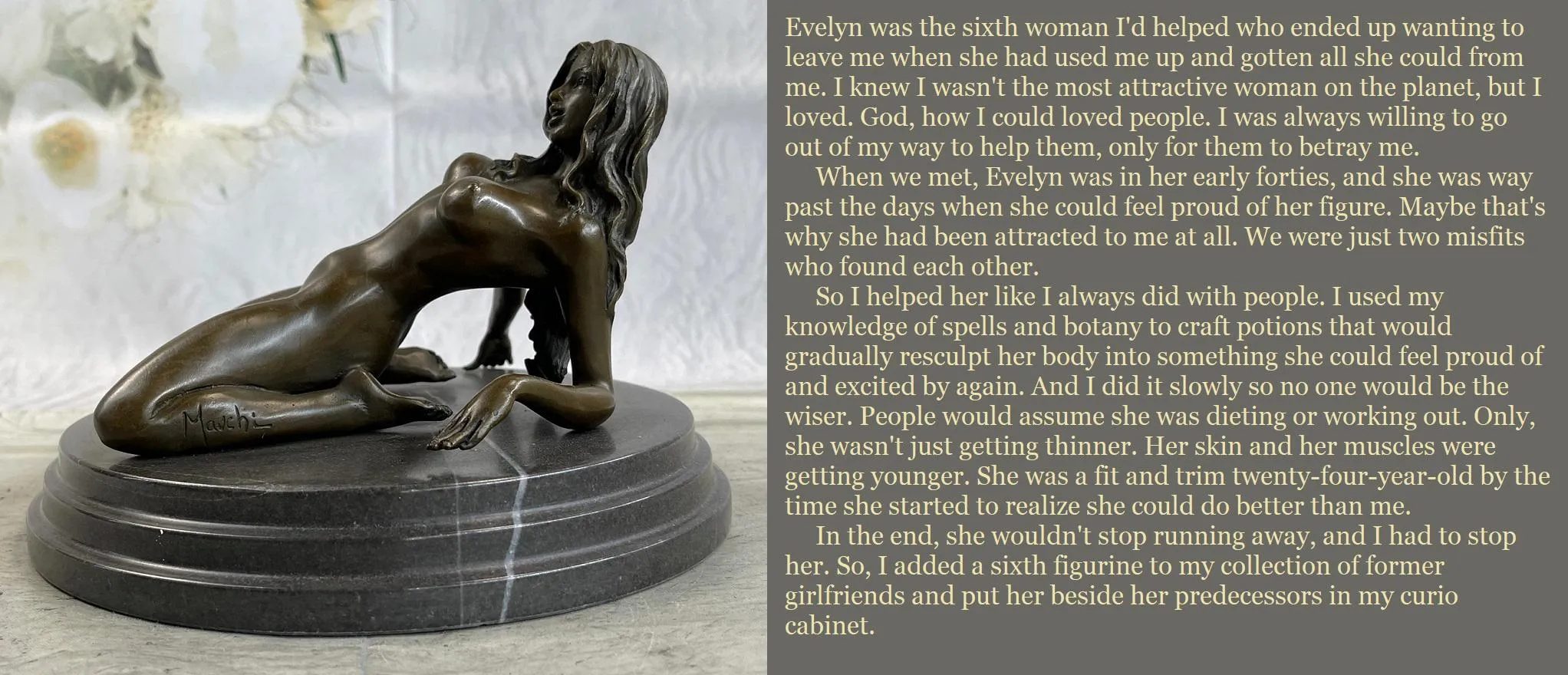 New Caption! Finally Proud of Her Body statue #statuefication #inanimatetransformation #magicaltransformation #revenge #femdom #dolltf #dollification #caption posted by AskedForTheMid0129