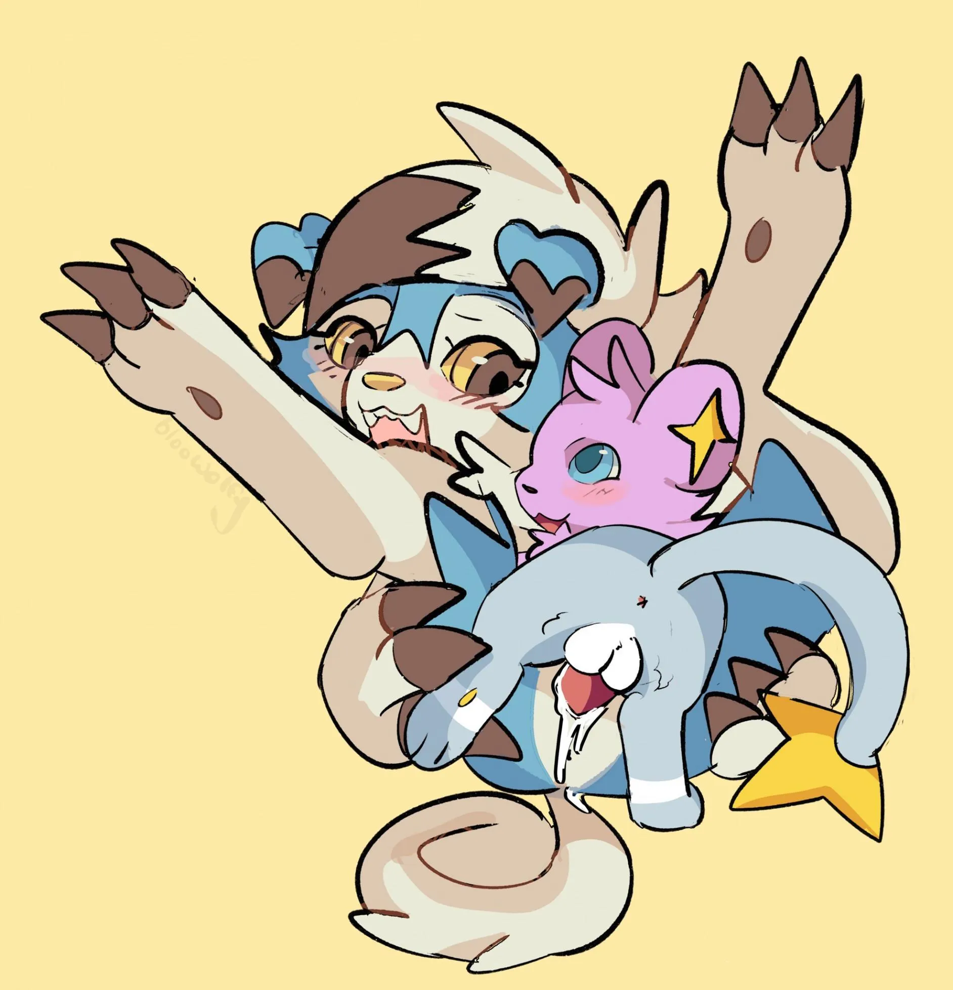 size difference breeding, shinx/lycanroc [M/F] (bloowolfy) posted by TheDarkLordScaryman