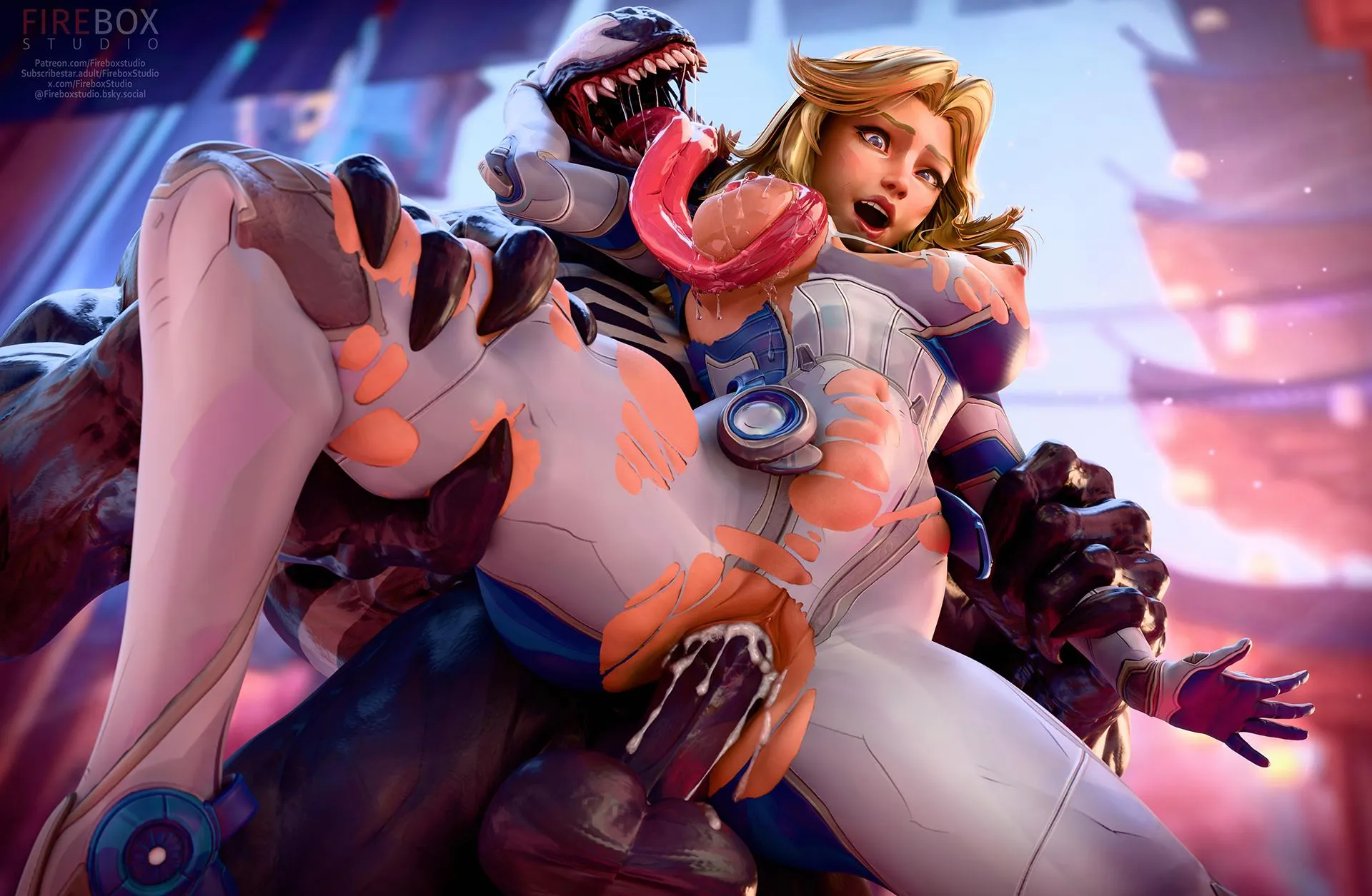 Sue gets caught by Venom (Firebox Studio) posted by EroMestre