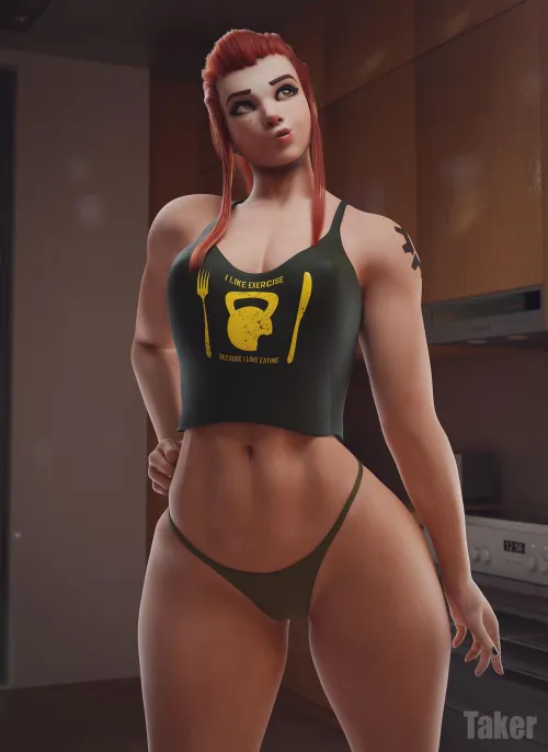 Brigitte the muscle cutie (Taker) [Overwatch] by EroMestre
