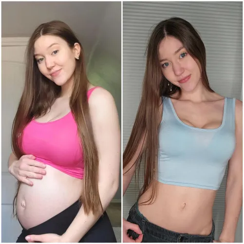 Pregnant belly vs mombod - Which do you prefer? by jade_love_12345