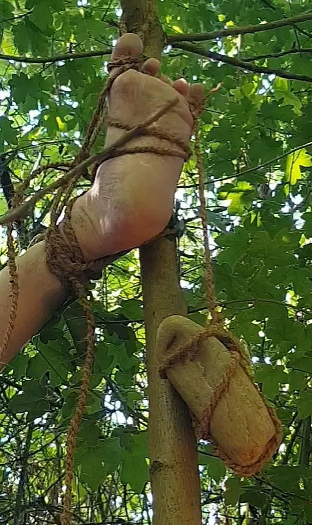 with a stone on the little toe to spread it and hit the sole of the foot ... posted by Ill_Television8323