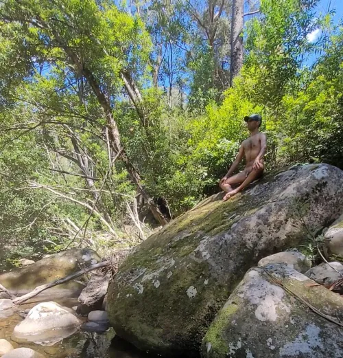 Enjoying nature perched on a boulder by LivingFree2019