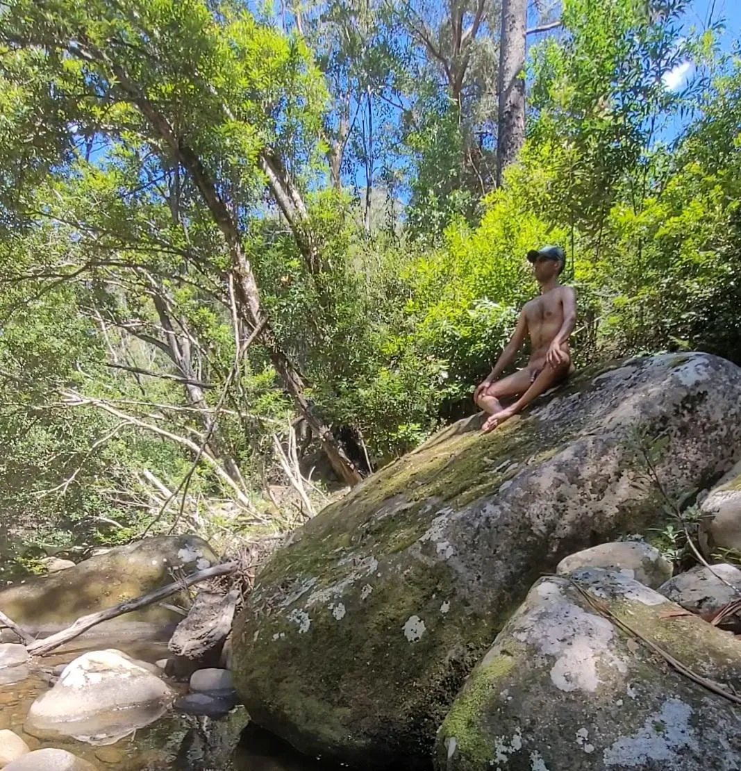 Enjoying nature perched on a boulder posted by LivingFree2019