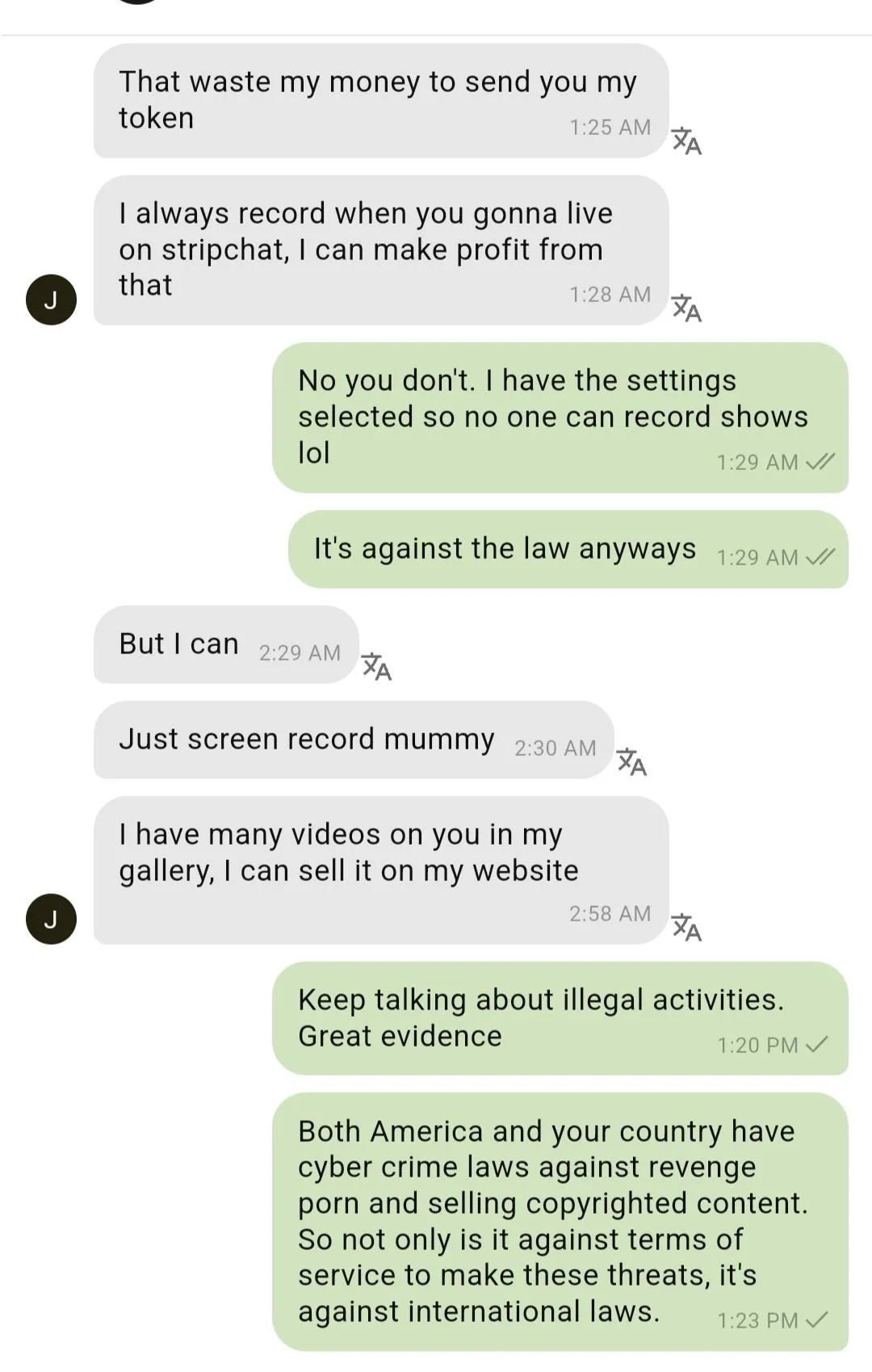 His account was immediately banned on the site posted by virgieblanca