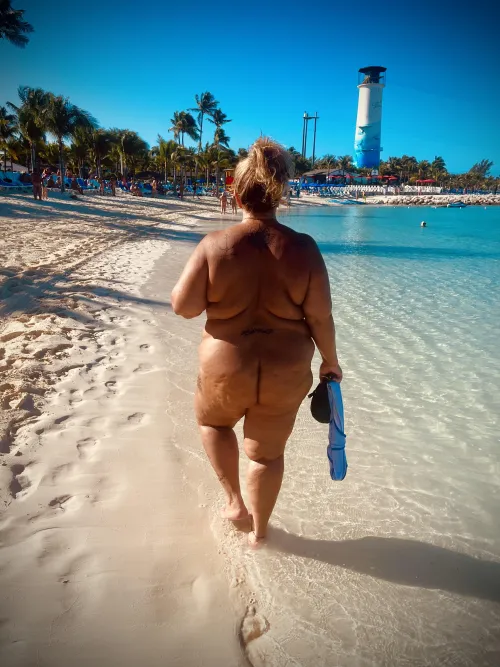 Strolling the beach at Great Stirrup Cay (Bahamas). by itmustbewes