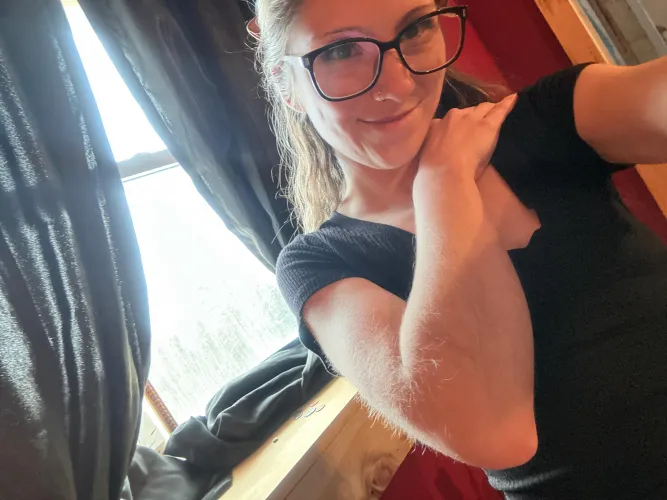 Blonde peach fuzz is the perfect accessory to any selfie by Fun_size_queen