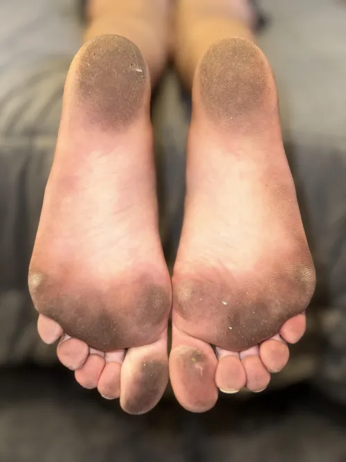 I think this is the dirtiest my soles have ever been 🙈 I walked barefoot all day by FootgoddessS97
