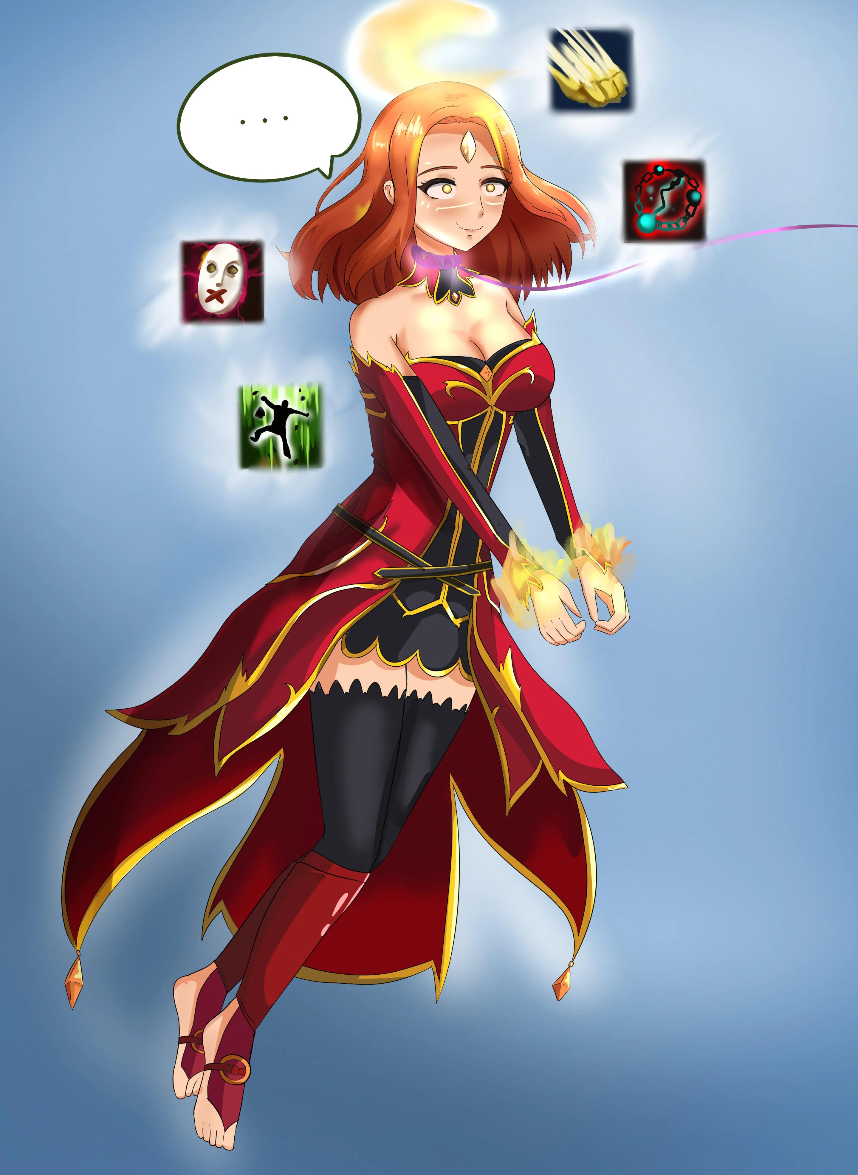 Shackled, leashed, silenced, stunned Lina (ValvalisQR) [DotA] posted by Flappabill