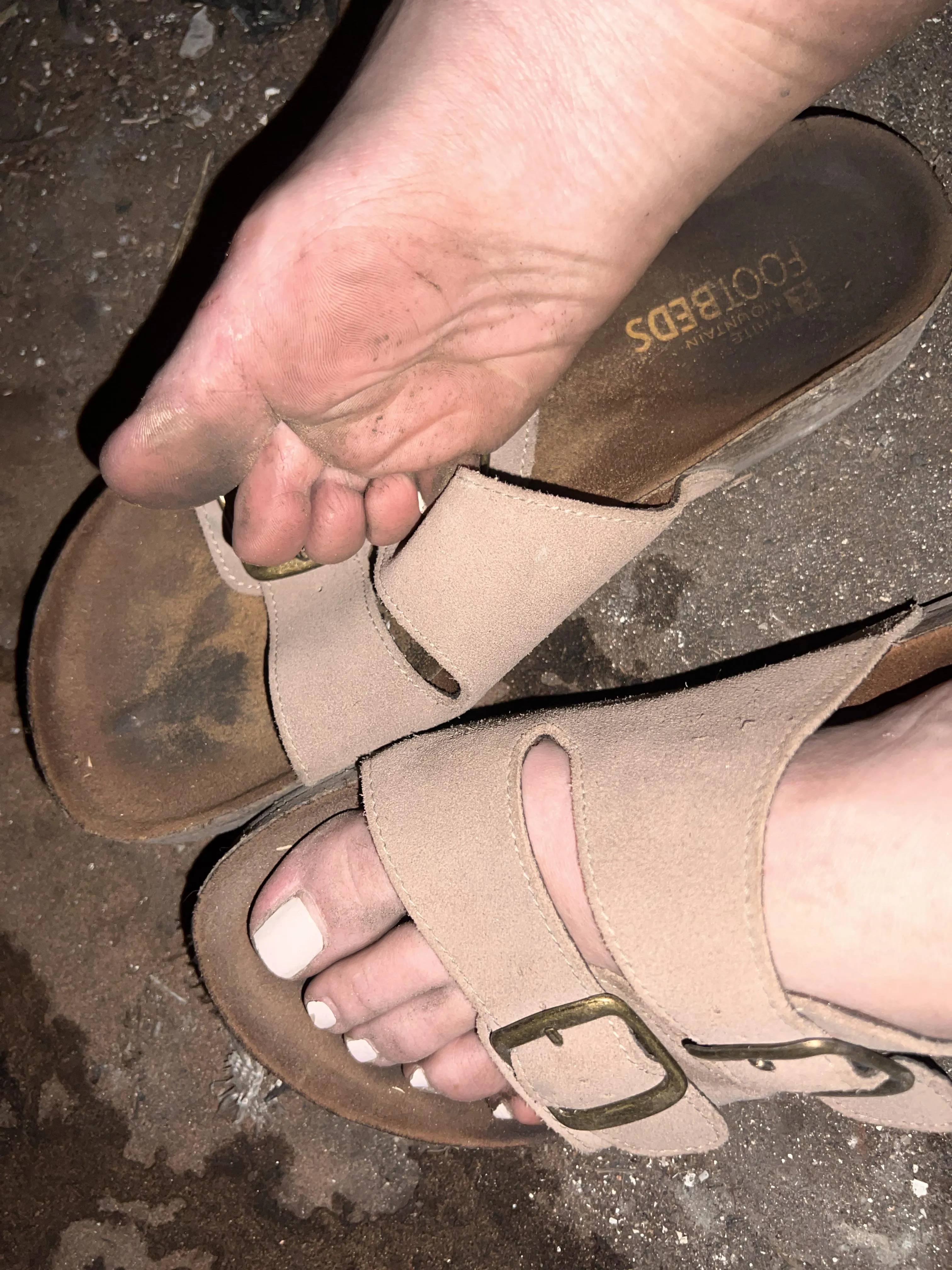 These sandals have seen better days.. they miss your tongue. 👅 posted by FortWorthyFeet