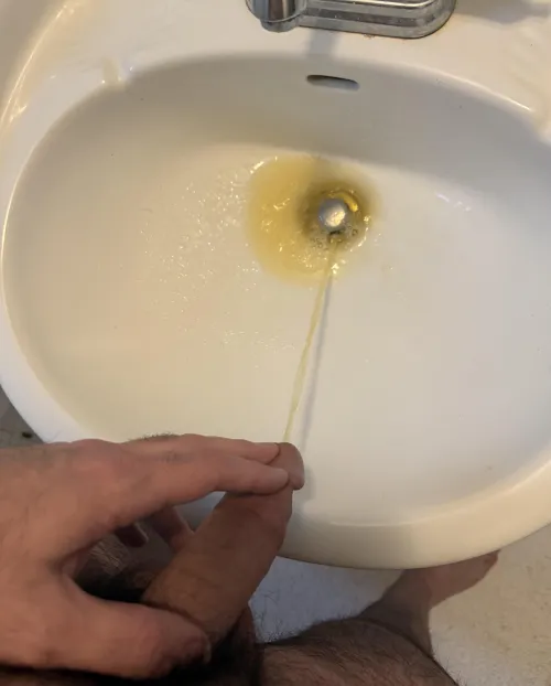 Too hard to aim into the toilet so I used the sink by ProofChampionship425