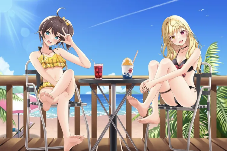 Beach Babes [Hoshikawa Sara] and [Natsuiri Matsuri] [Nijisanji X Hololive] by A_MASSIVE_PERVERT