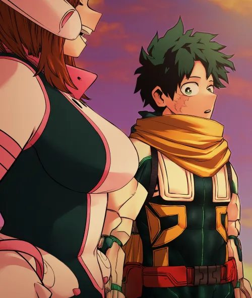 Deku seems a little distracted for some reason… (amano44) by ENFanatic